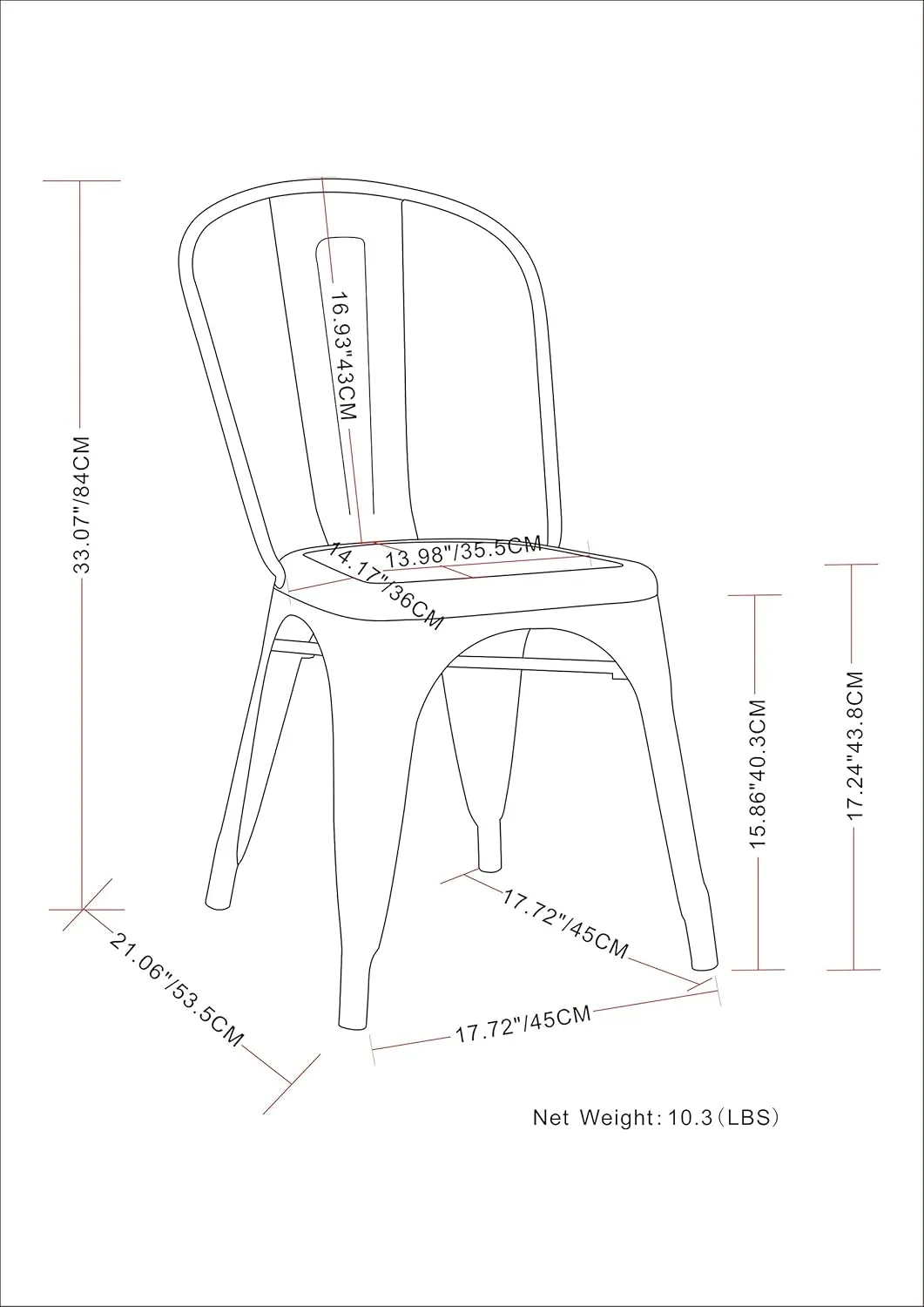 SIMPLIHOME Fletcher Metal Dining Side Chair Set of 2, Distressed Black and Copper, 21.3 x 17.7 x 33.1 inches, Industrial Style for Dining Room