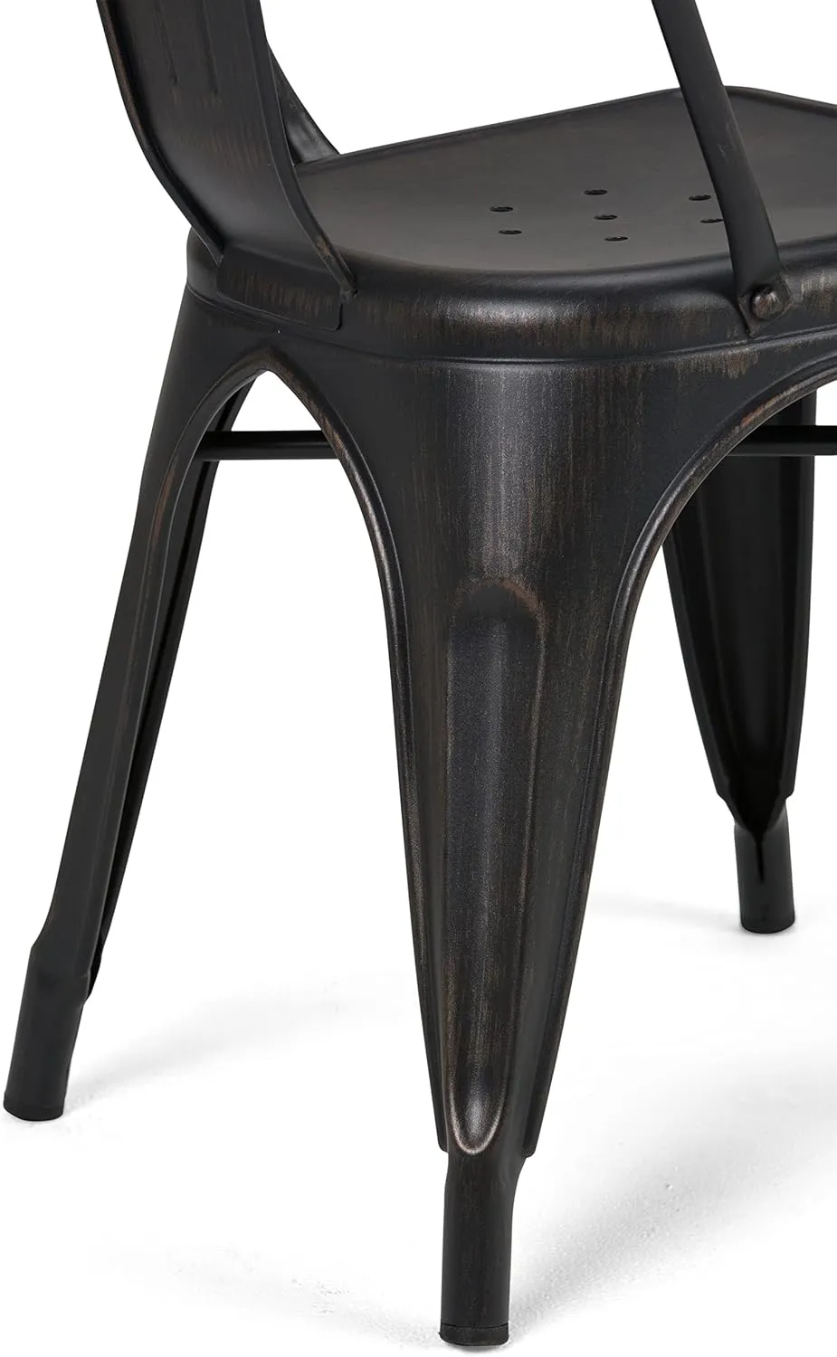 SIMPLIHOME Fletcher Metal Dining Side Chair Set of 2, Distressed Black and Copper, 21.3 x 17.7 x 33.1 inches, Industrial Style for Dining Room