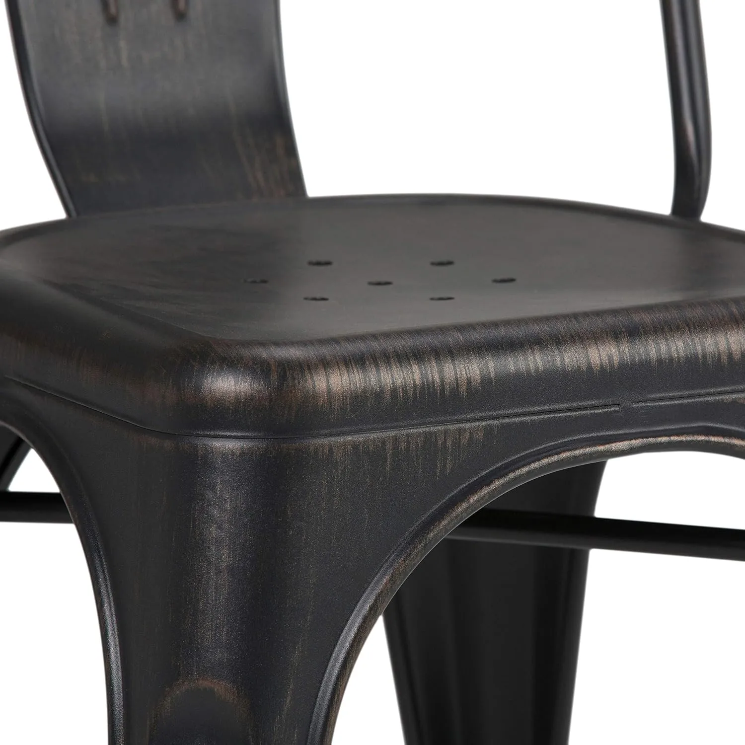 SIMPLIHOME Fletcher Metal Dining Side Chair Set of 2, Distressed Black and Copper, 21.3 x 17.7 x 33.1 inches, Industrial Style for Dining Room