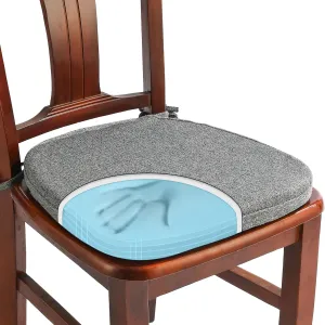 SINOSSO 1 Pack Memory Foam Chair Cushions for Dining Chair, Friendly Woven Fabric 16" U-Shape Comfortable Kitchen Chair Pad, Removable Slip Resistant Seat Cushion (1 Piece, Dark Grey)