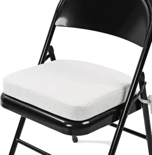 SINOSSO Thickened 2" Memory Foam Folding Chair Cushion 1 Pcs, Square Kitchen Chair Pad with Ties, Indoor Non-Slip Dining Chair Seat Cushion (1 Pcs, Beige-Gray)