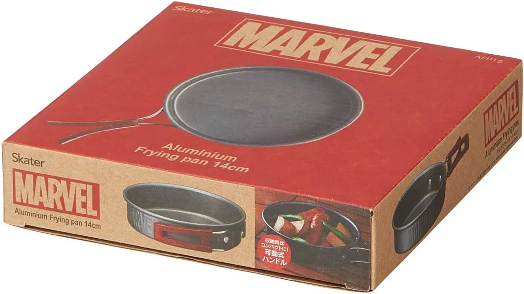 Skater AFP15 Camping Aluminum Frying Pan, Outdoor, 5.5 inches (14 cm), Marvel Logo