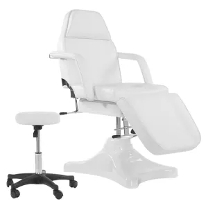 SKINACT Hydraulic Facial Bed with One Free Stool White