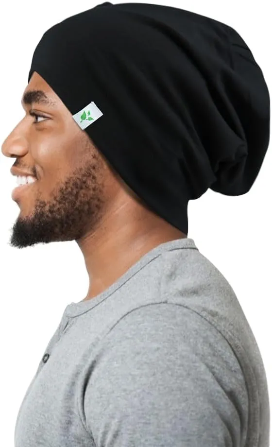 Sleep Cap-2Pcs Designed for Men with Natural Curly Wave Hair Satin Lined,Gifts for Boyfriend,Husband & Dad,