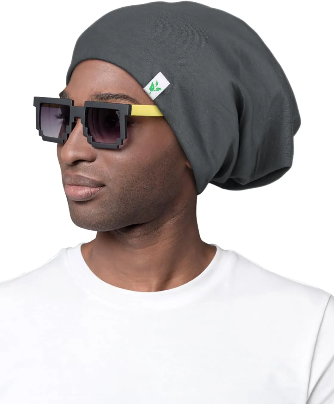 Sleep Cap-2Pcs Designed for Men with Natural Curly Wave Hair Satin Lined,Gifts for Boyfriend,Husband & Dad,