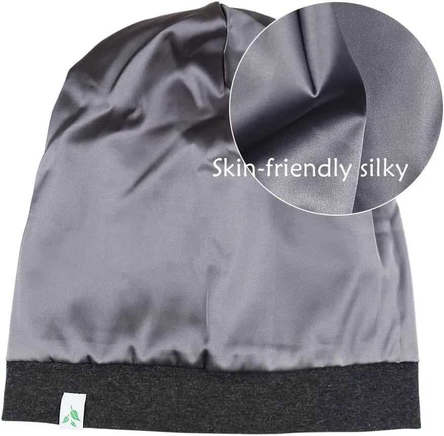 Sleep Cap-2Pcs Designed for Men with Natural Curly Wave Hair Satin Lined,Gifts for Boyfriend,Husband & Dad,