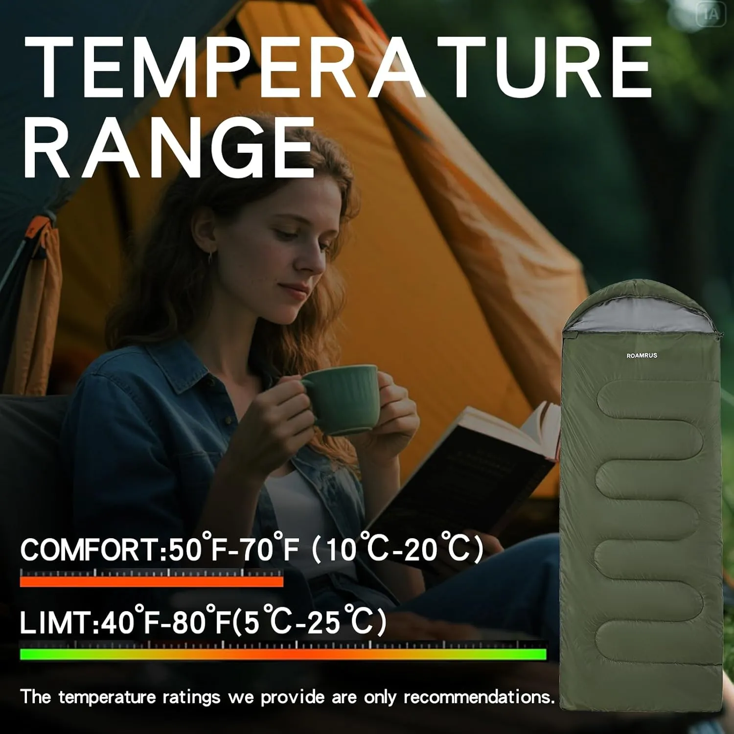Sleeping Bags for Adults 30/40/50 ℉ Cold Weather,Portable, Waterproof,Lightweight Sleeping Bag for Tall Girls Boys with Compression Sack for Warm Camping,Outdoor & Indoor,Hiking