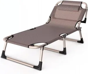 Sleeping Cots for Adults Folding Tent Camping Cot Heavy Duty 4-Position Backrest Adjustment Foldable Bed Max Loading 551lbs