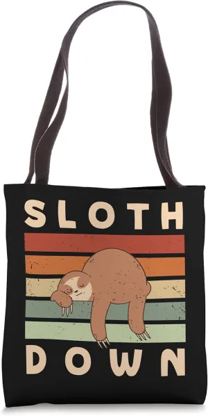 Sloth Down Funny Lazy Humor Inactive Inspirational Tote Bag