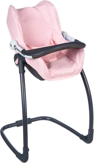Smoby - Maxi-COSI 3-in-1 Doll High Chair - for Dolls up to 42 cm, Seat Shell, High Chair, Car Seat & Swing Seat, Doll Accessories for Children from 3 Years, Pink