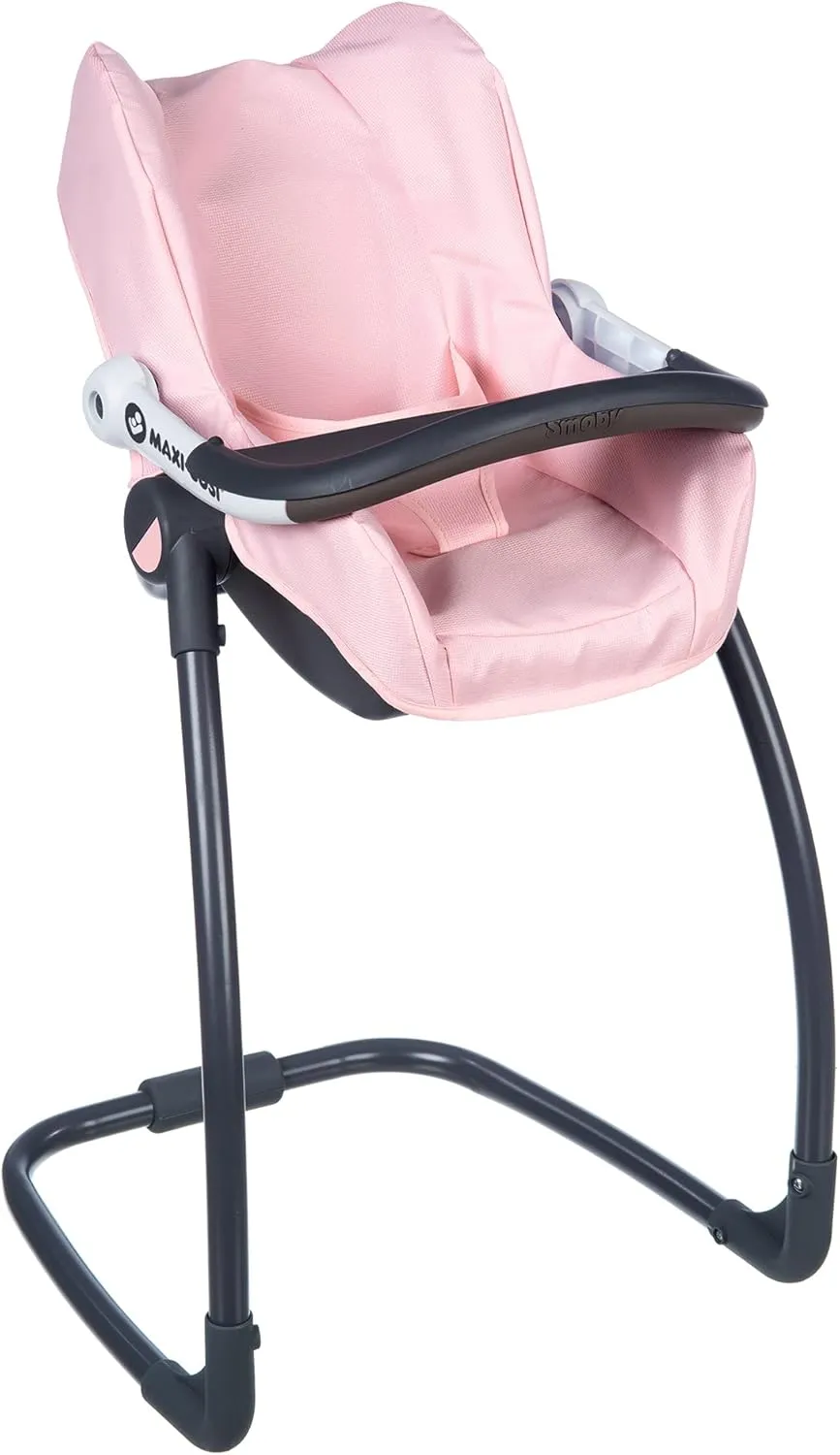 Smoby - Maxi-COSI 3-in-1 Doll High Chair - for Dolls up to 42 cm, Seat Shell, High Chair, Car Seat & Swing Seat, Doll Accessories for Children from 3 Years, Pink