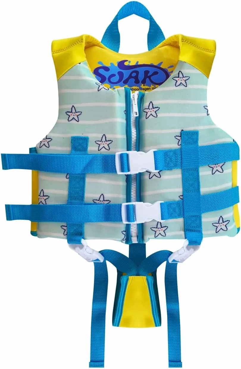 Soak Kids Swim Vest - Toddler Pool Floaties Adjustable Safety Strap Swimming Aids for Toddlers Children Float Swimsuit, Suitable for Age 1-6years/24-66lbs
