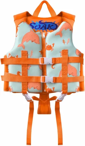 Soak Kids Swim Vest - Toddler Pool Floaties Adjustable Safety Strap Swimming Aids for Toddlers Children Float Swimsuit, Suitable for Age 1-6years/24-66lbs