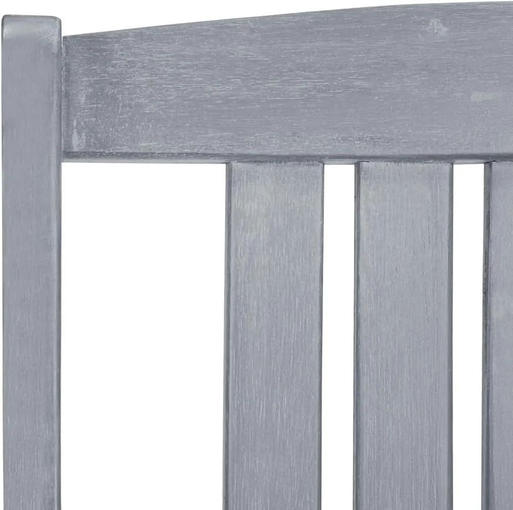 Solid Acacia Wood Patio Chairs with Cream Cushions 2-Piece Set, Gray Wash Outdoor Furniture for Backyard Poolside Garden Lounge