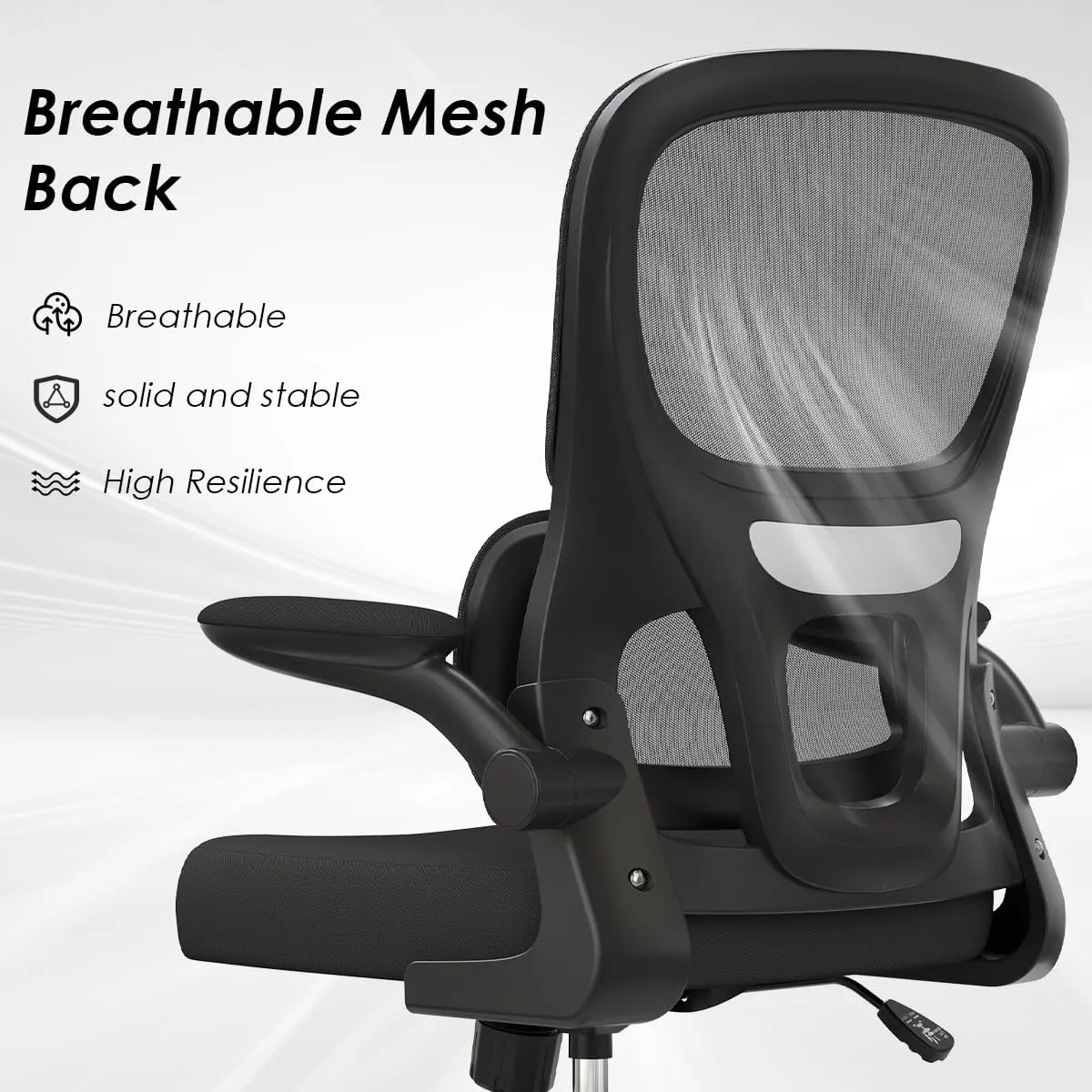 Soohow Ergonomic Home Office Chair, Mesh Desk Chair with Lumbar Support, Comfy Study Desk Chair with Armrest for Home Office Study,Black & Khaki