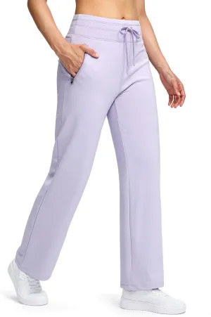 Soothfeel Women's Fleece Lined Pants High Waisted Zipper Pockets Winter Warm Thermal Sweatpants Snow Ski Hiking Lounge Pants