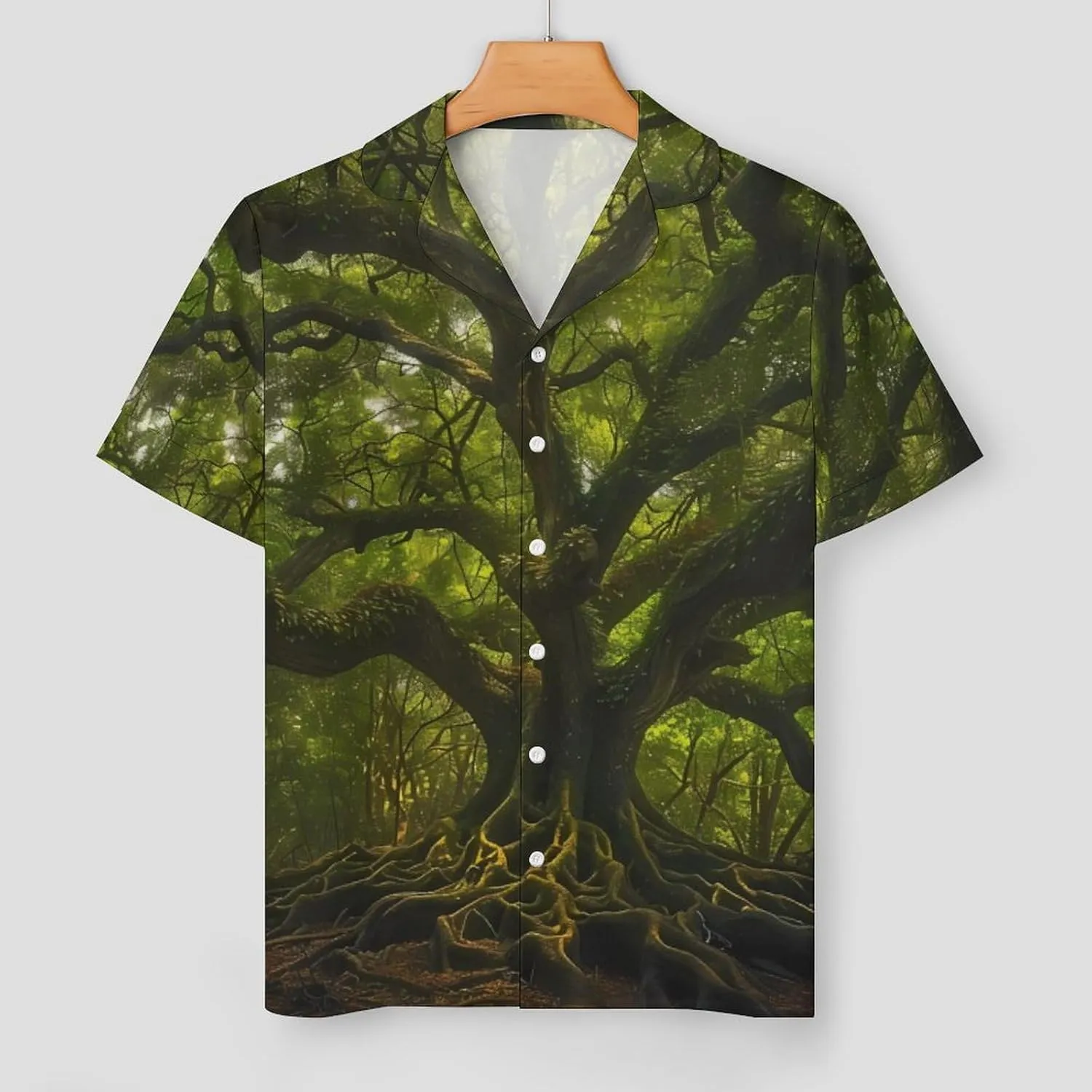 South Carolina Angel Oak Tree Women's Satin Pajama Set Short Sleeve Button Down Sleepwear Loungewear Pj Set