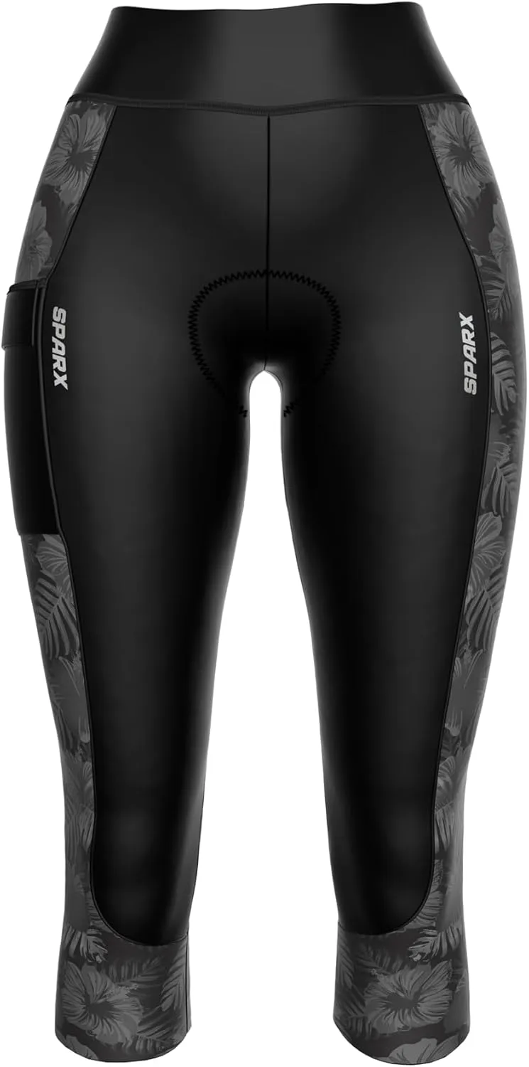Sparx Women Padded Bike Pants Cycling Shorts Bicycle Thermal Capris 3/4 Winter Biking Tights
