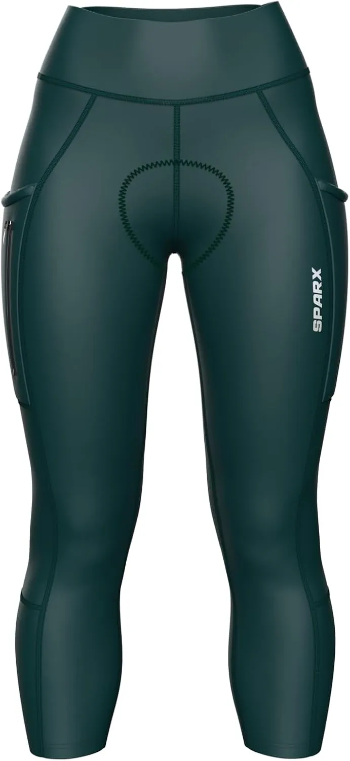 Sparx Women Padded Bike Pants Cycling Shorts Bicycle Thermal Capris 3/4 Winter Biking Tights