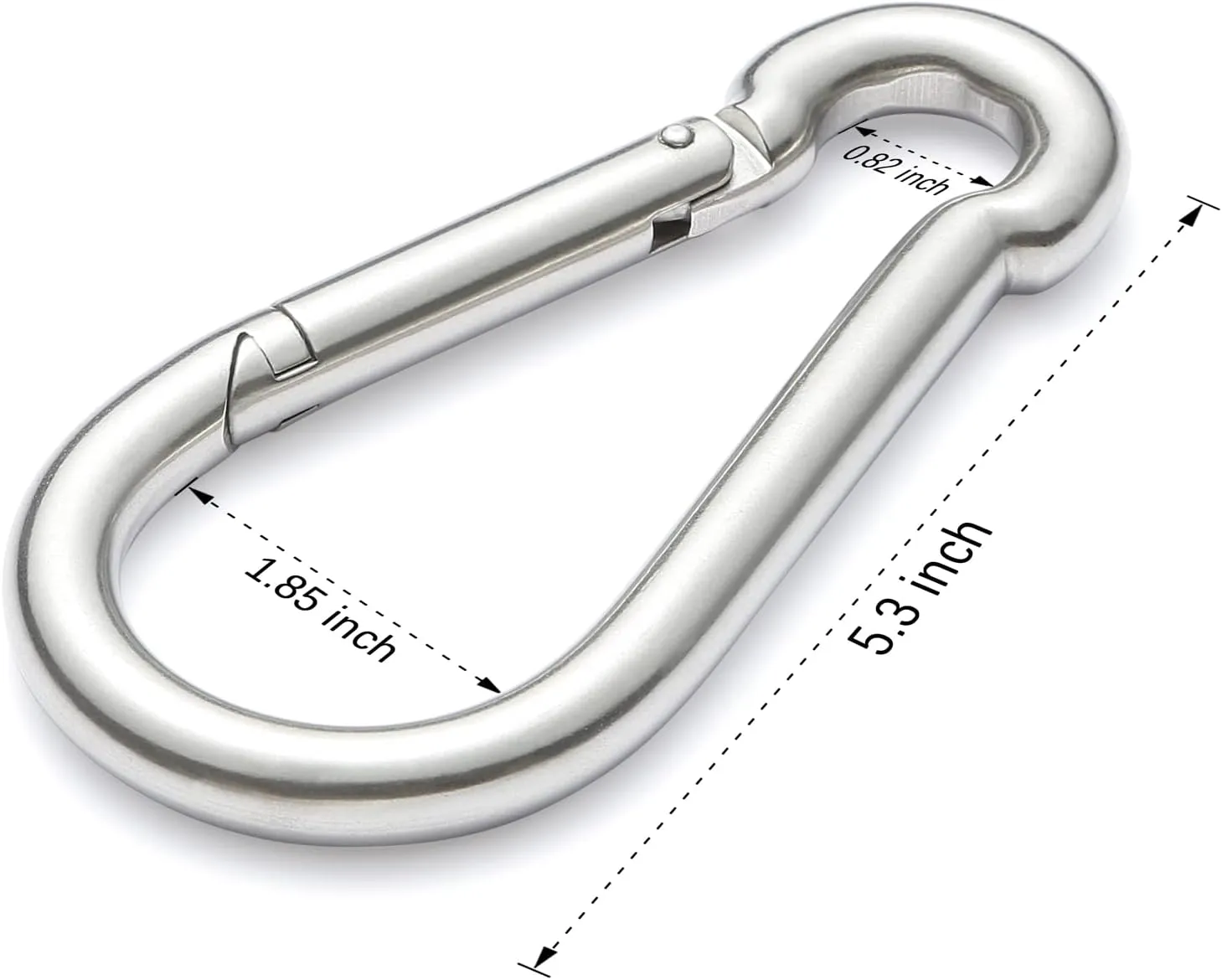 sprookber Stainless Steel Spring Snap Hook Carabiner - 304 Stainless Steel Clips, Set of 6