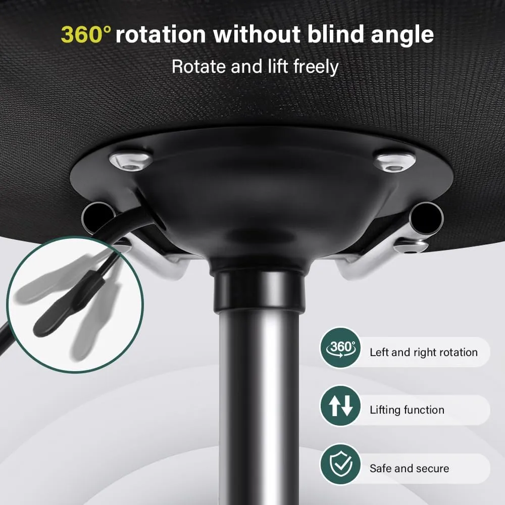 Square Swivel Stool with Wheel Perfect for Work SPA Shop Massage Height-Adjustable and Cost-Effective Rolling Stool Chair with Back (Brown)