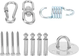 Stainless Steel Ceiling Wall Mount Anchor with Bolts Spring Loaded Hook Base for Yoga Hammock Swing Hanging Suspension Straps Gym Training Aerial Yoga Swing Chairs Boxing Bags