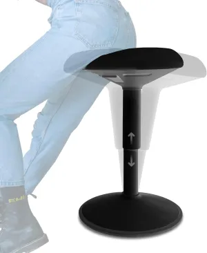 Standing Desk Stool Chair, Height Adjustable Stool 16-24 inch for Office and Classroom, Swivel Stool, Anti-Slip Bottom Ergonomic Wobble Stool with Rocking Motion, Black