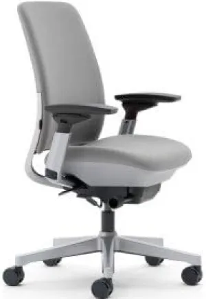 Steelcase Amia Chair Platinum Frame and Base - Grey Fabric