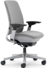 Steelcase Amia Chair Platinum Frame and Base - Grey Fabric