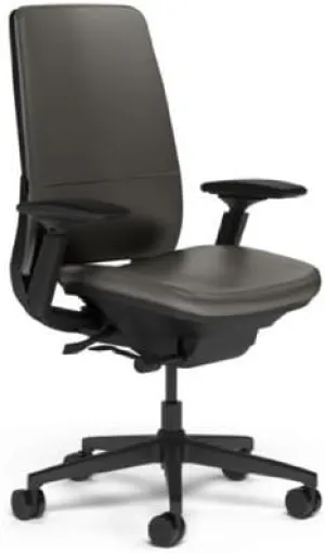 Steelcase Amia Task Chair: Black Frame/Base - 4 Way Adjustable Arms - Standard Carpet Casters