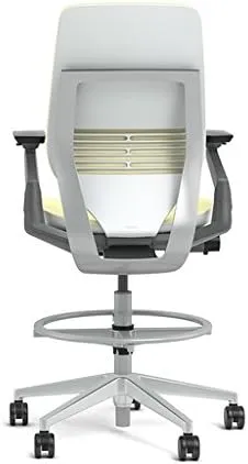Steelcase Gesture 442 Stool Chair - Cogent: Connect Graphite Fabric, Shell Back, Light on Light Frame, Wheels for Hard Flooring