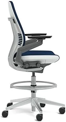 Steelcase Gesture 442 Stool Chair - Cogent: Connect Graphite Fabric, Shell Back, Light on Light Frame, Wheels for Hard Flooring