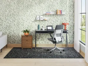 Steelcase Gesture Office Chair - Cogent: Connect Aubergine Fabric, High Seat Height, Shell Back, Light on Dark Frame, and Hard Floor Casters