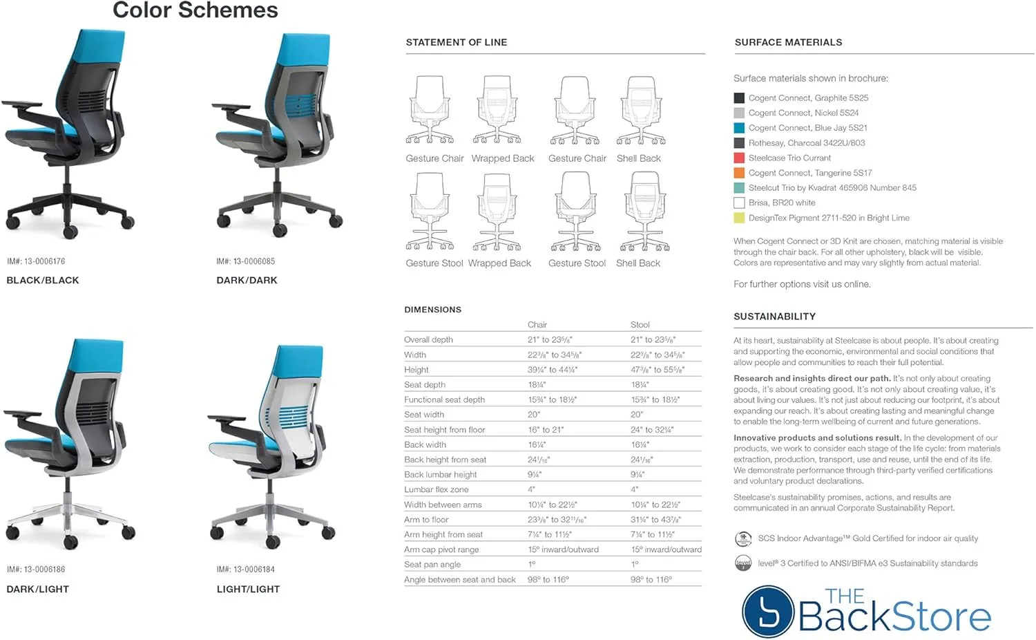 Steelcase Gesture Office Chair - Cogent Connect Canary Yellow Upholstered Wrapped Back Black Frame High Seat Black Seat/Back/Arms Hard Floor Caster Wheels