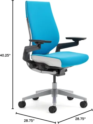Steelcase Gesture Office Chair - Cogent Connect Canary Yellow Upholstered Wrapped Back Black Frame High Seat Black Seat/Back/Arms Hard Floor Caster Wheels