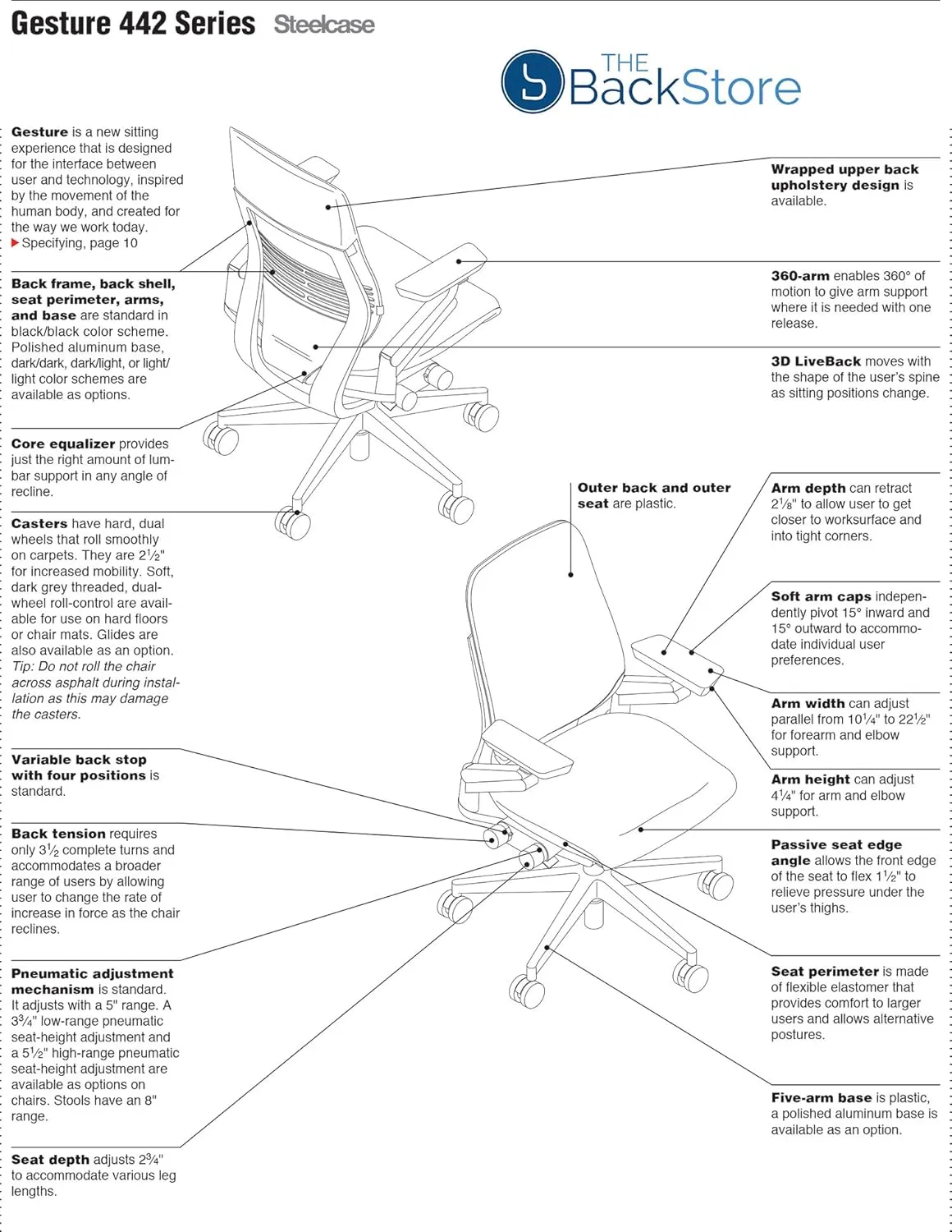 Steelcase Gesture Office Desk Chair with Headrest, Cogent Connect Aubergine 5SD1 Fabric, Medium Seat Height, Light on Dark Frame, Lumbar Support, and Standard Carpet Casters