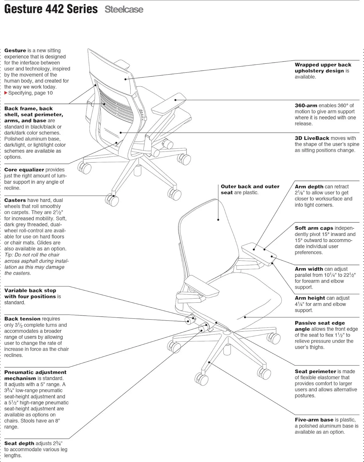 Steelcase Gesture Office Desk Task Chair with Headrest Plus Lumbar Support Cogent Connect Blue Jay Fabric Low Platinum Light Frame (Light/Light)