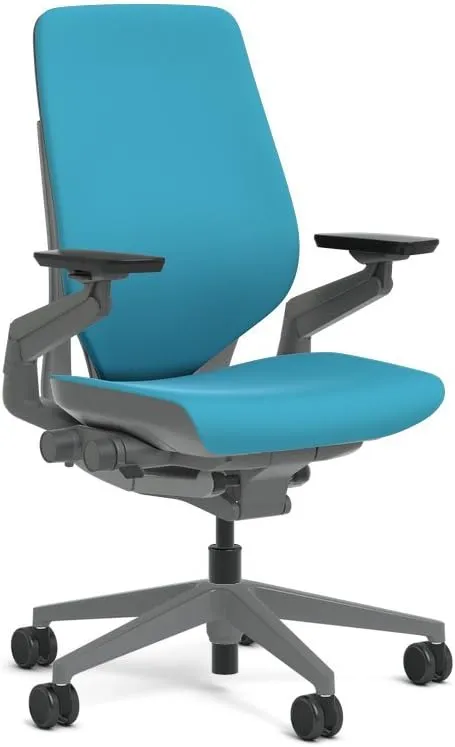 Steelcase Gesture Task Chair: Shell Back - Sterling Dark Solid Frame/Base/Merle Accent - Roll Control Hard Floor Casters