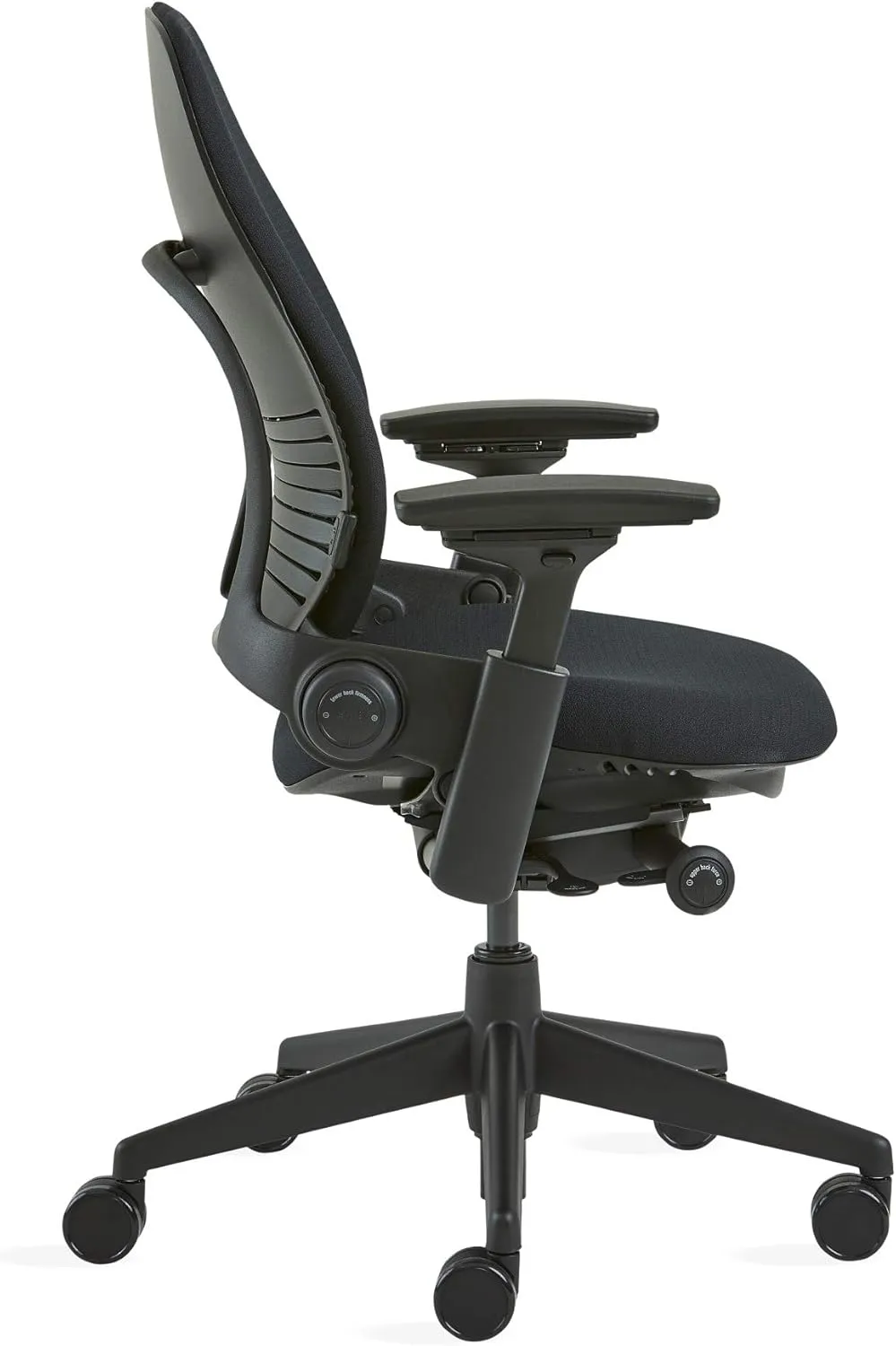 Steelcase Leap Chair, Black Fabric,FBA,5" Cylinder -