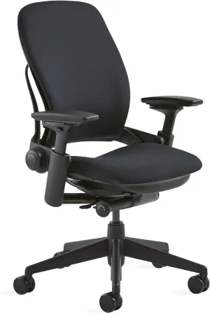 Steelcase Leap Chair, Black Fabric,FBA,5" Cylinder -