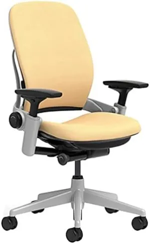Steelcase Leap Chair with Platinum Base & Hard Floor Caster, Barley