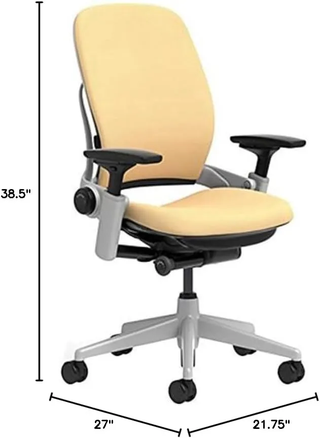 Steelcase Leap Chair with Platinum Base & Hard Floor Caster, Barley