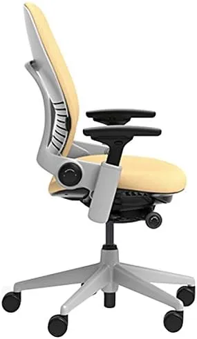 Steelcase Leap Chair with Platinum Base & Hard Floor Caster, Barley