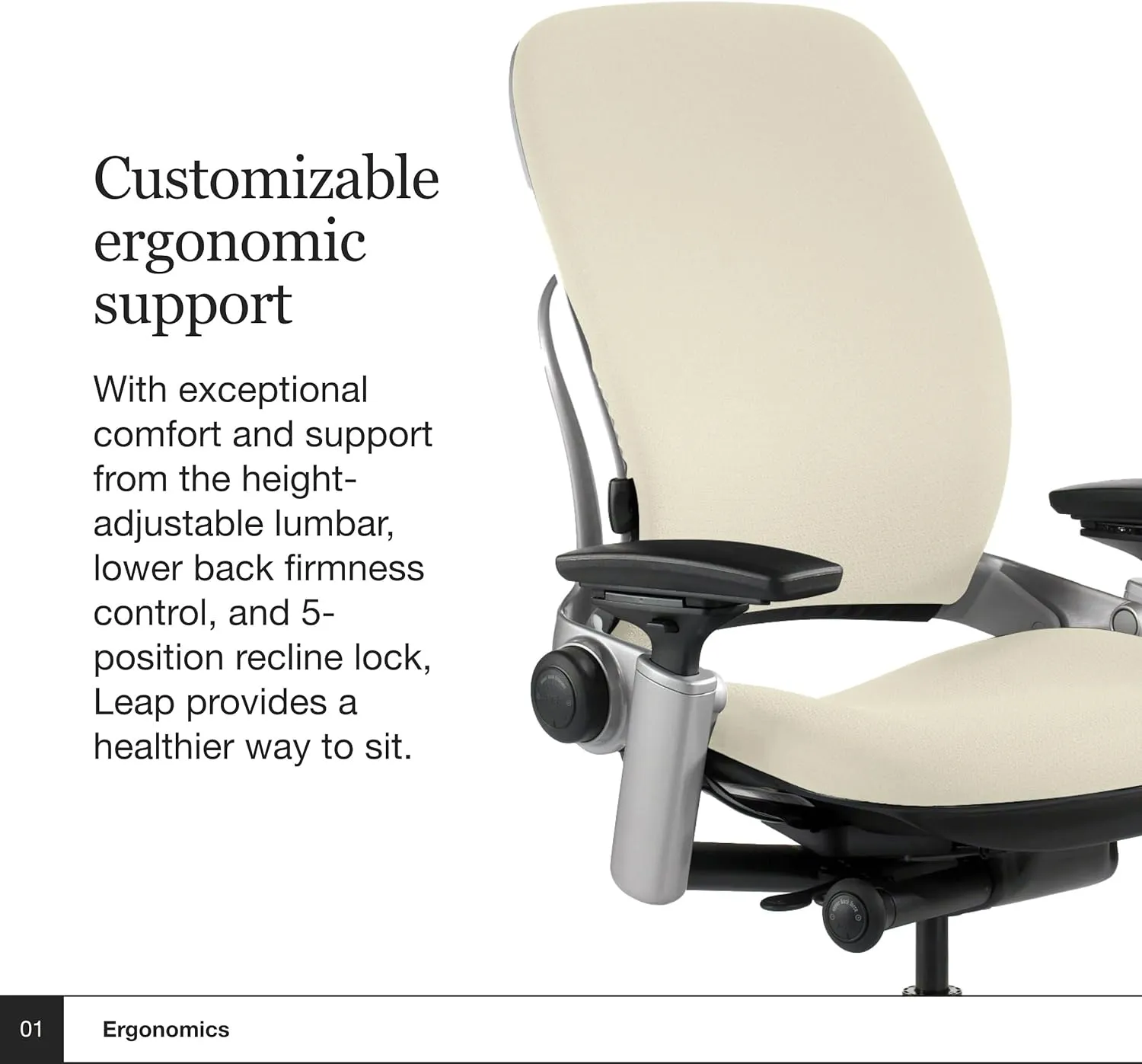Steelcase Leap Office Chair - Ergonomic Work Chair with Wheels for Carpet Flooring - Work Chair Supports Unique Body Shape - with Natural Glide System & Liveback Technology - Coconut Yellow Fabric
