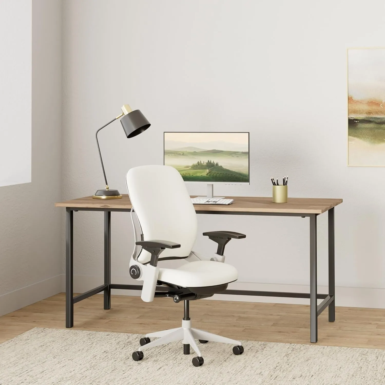 Steelcase Leap Office Chair - Ergonomic Work Chair with Wheels for Carpet Flooring - Work Chair Supports Unique Body Shape - with Natural Glide System & Liveback Technology - Coconut Yellow Fabric