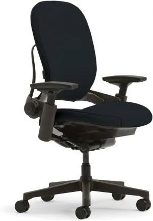 Steelcase Leap Office Chair - Seven Points of Adjustability - Ergonomic Back Support Chair - Lumbar Support - 4D Adjustable Arms - Black Frame - Buzz2 Black Fabric