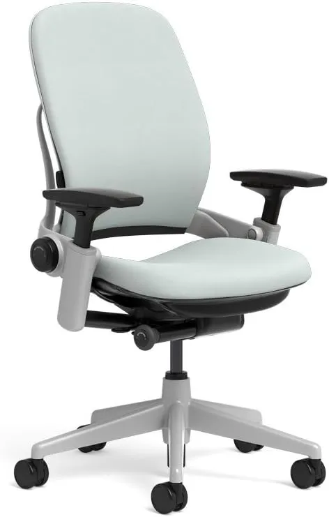 Steelcase Leap Task Chair: Platinum Base - 4D Adjustable Arms - No Headrest - Hard Floor Casters