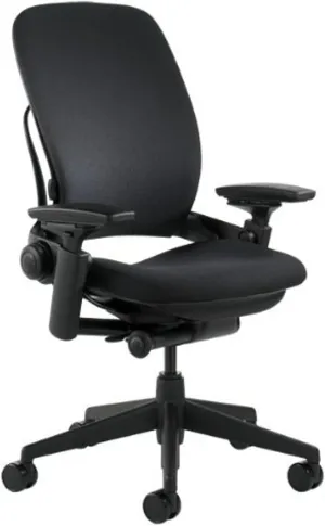 Steelcase Leap V2 Chair Black Fully Adjustable with Seat Depth,Tilt and Tension Contorl,4 Way Adjustable Arms Remanufactured Renewed
