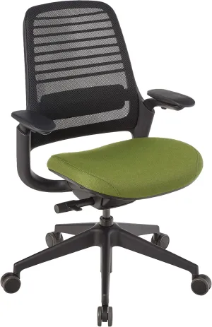 Steelcase Series 1 Office Chair, Carpet Casters, Licorice/Ivy