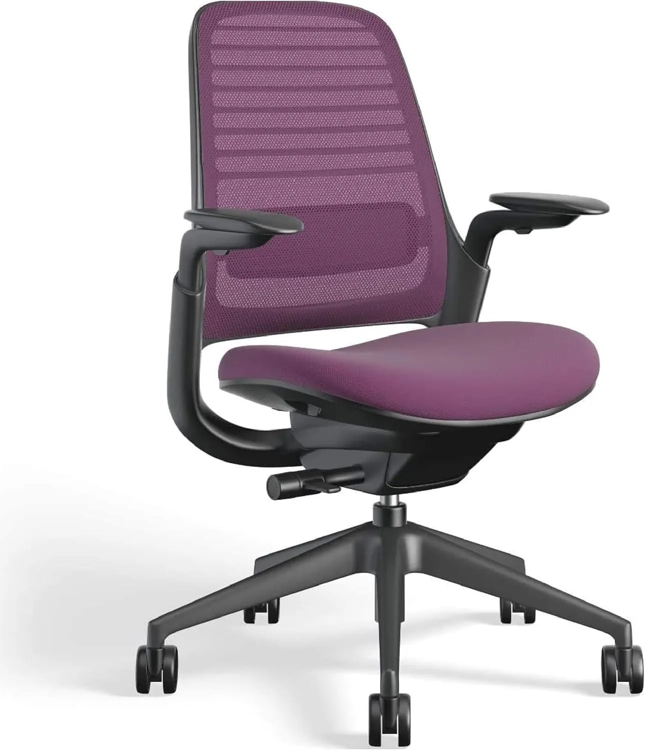 Steelcase Series 1 Office Chair - Ergonomic Work Chair with Wheels for Carpet - Helps Support Productivity - Weight-Activated Controls, Back Supports & Arm Support - Easy Assembly - Concord